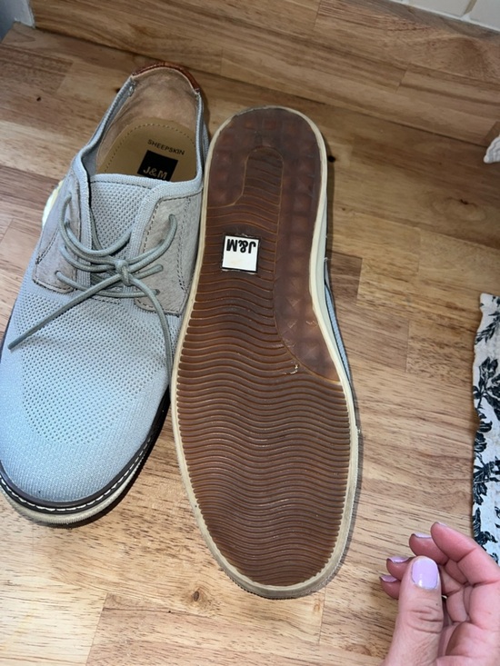 Men’s Light Gray Sheepskin-Lined Lace-Up Derbys main image 9